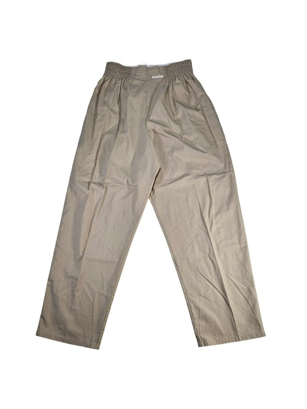 Cherokee Elastic Waist Pleated Scrub Pants Bottoms Womens Size M Beige Tan Khaki